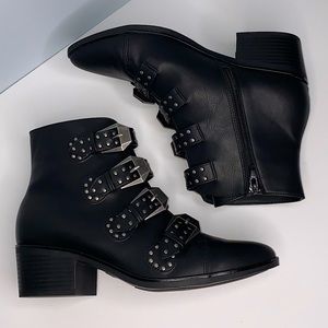 MIA Buckle Moto Faux Leather Boots